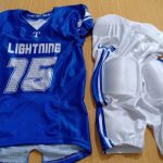 Custom Football Jersey & Pants Set – Blue Stripe