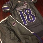 Custom Football Jersey & Pants Set – Charcoal & Purple