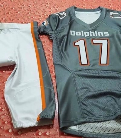 Custom Football Jersey & Pants Set – Gray & Orange