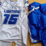 Custom Football Jersey & Padded Pants Set – Blue