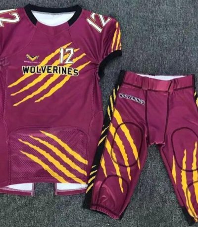 Custom Football Jersey & Pants Set – Maroon Claw Stripe