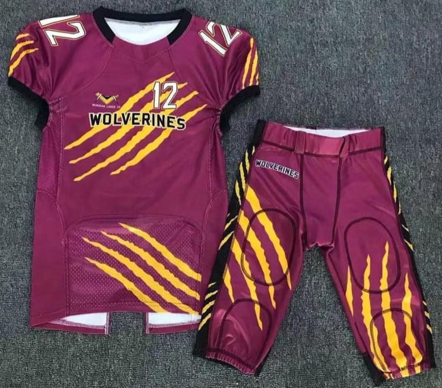 Custom Football Jersey & Pants Set – Maroon Claw Stripe
