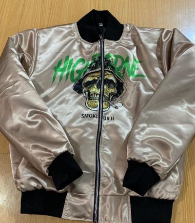 Custom Satin Bomber Jacket – Gold