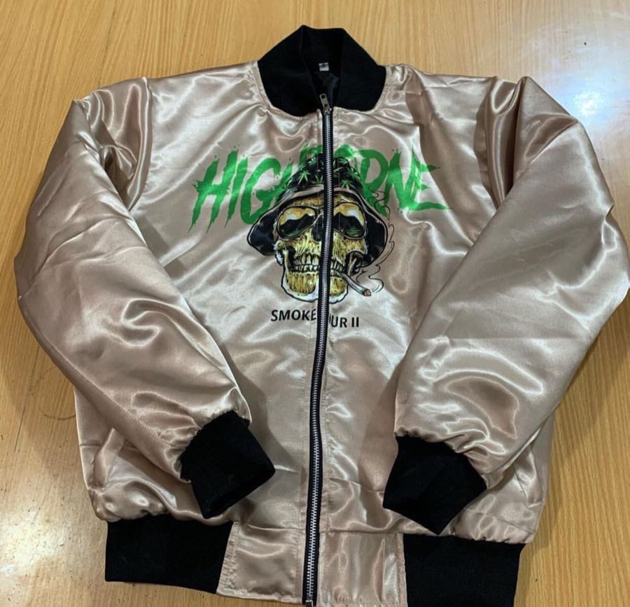 Custom Satin Bomber Jacket – Gold Custom Satin Bomber Jacket – Gold