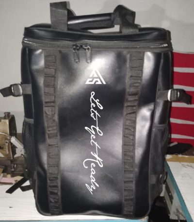 Custom Insulated Utility Backpack – Black with Logo Print