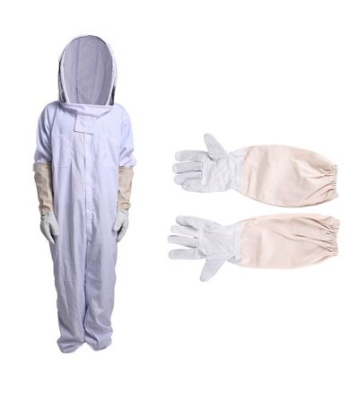 Custom Beekeeping Suit – White (With Gloves)