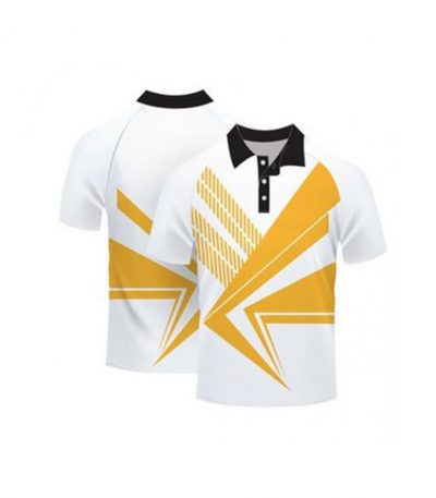 Custom Cricket Uniform – White & Gold