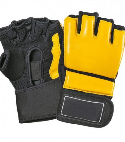 Custom MMA Gloves – Yellow & Black
