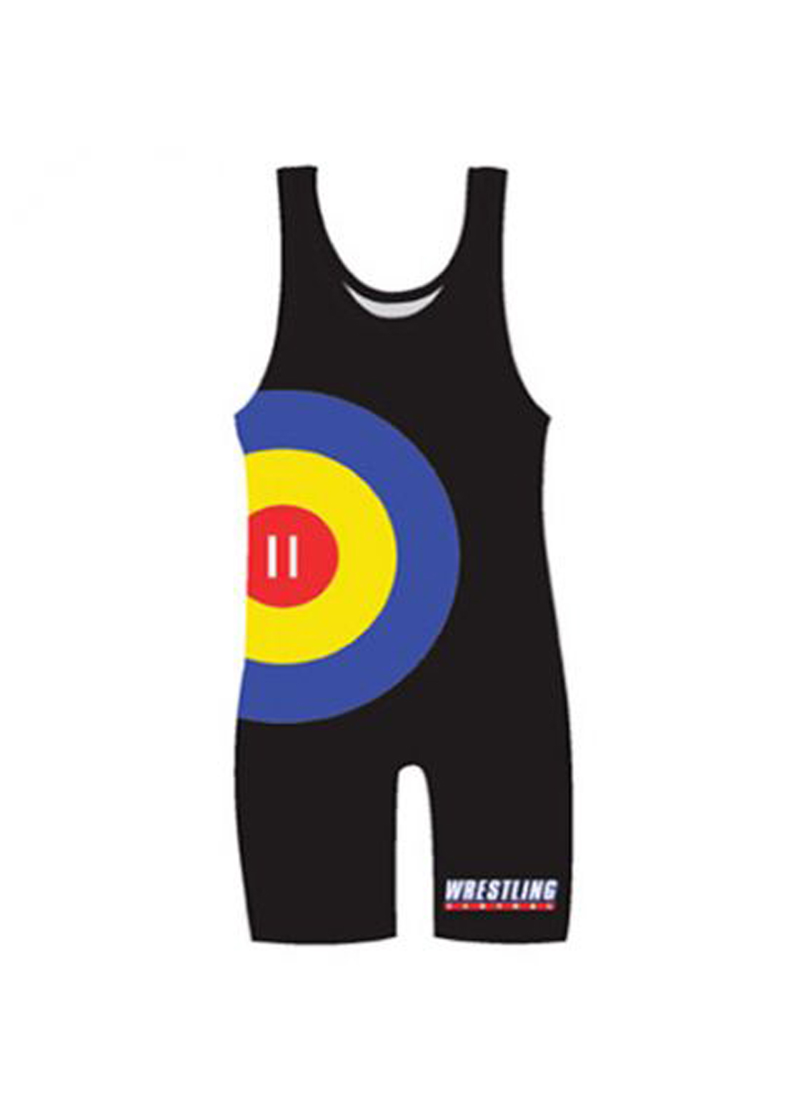 xhs_sublimated_sign_001 Custom Wrestling Singlet – Bullseye Print