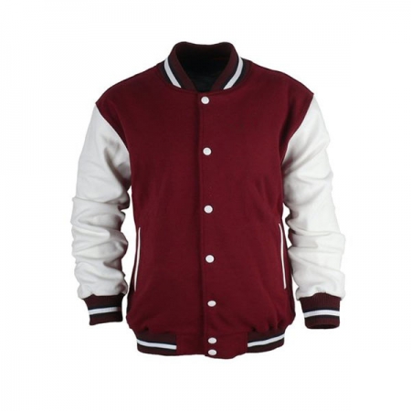 Custom Varsity Jacket – Maroon & White